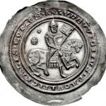 Ludwig III. (Thüringen) (1172–1190), Landgraf von Thüringen, Reiterbrakteat um 1180, Münzstätte Gotha oder Eisenach