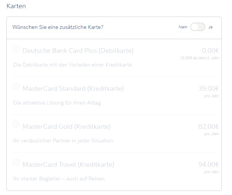 Deutsche Bank Zusatzkarte